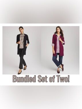 BUNDLED NWT Chico’s Ella Pocketed Cardigan Button Front Sweaters